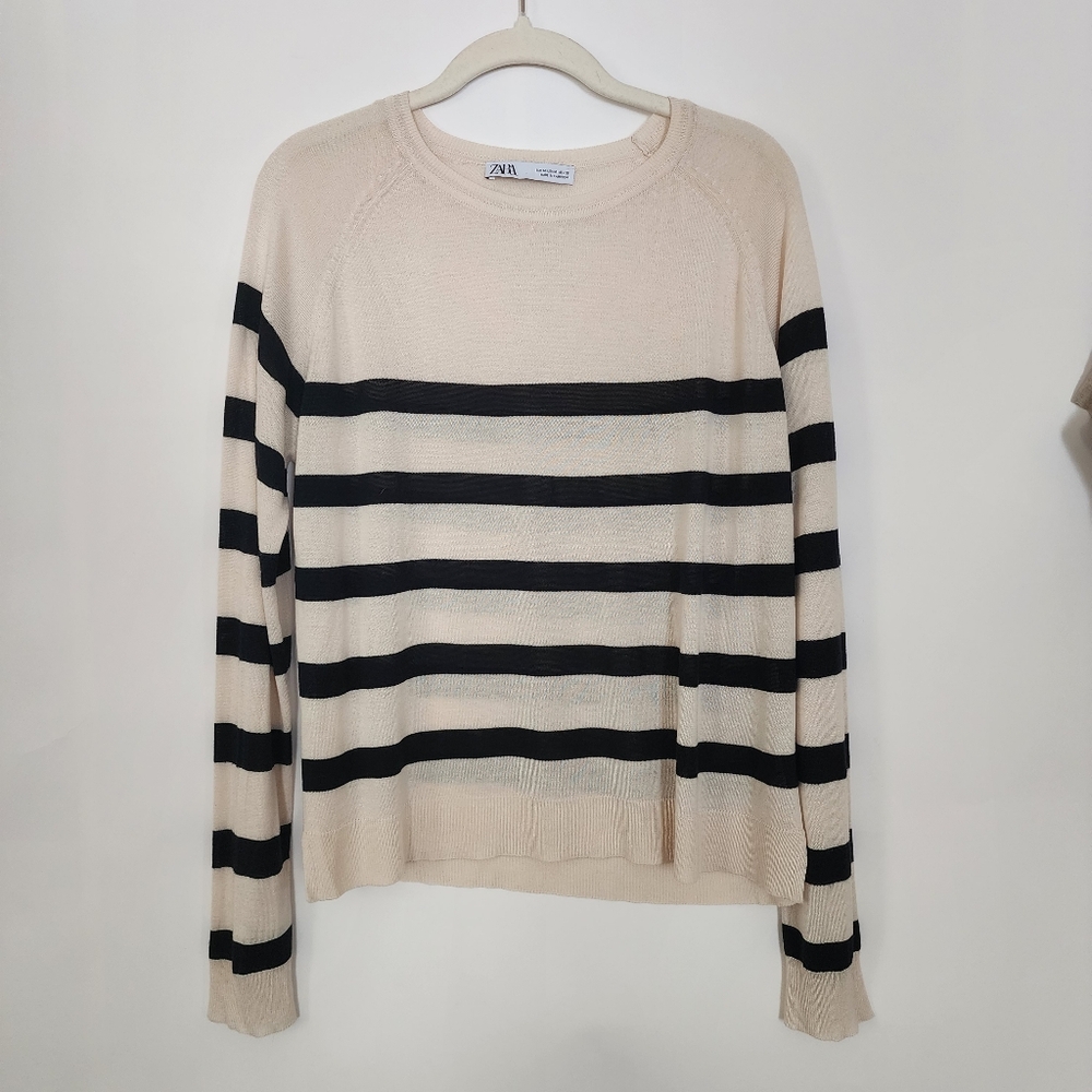 Zara Nautical Striped Lightweight Sweater Medium